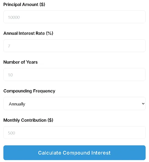 Calculate the power of compound interest on your investments