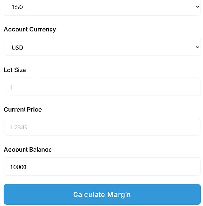 Calculate required margin for your forex trades
